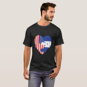 USA and Honduras Flags Heart Tシャツ (正面フル)