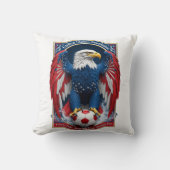 USA Bald Eagle Emblem American Flag Soccer Gift クッション (正面)