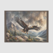 USA Bald Eagle flying over Rocky Mountains 薄葉紙 (正面)