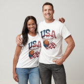 USA Basketball Shirt, Patriotic American Flag Hoop Tシャツ (ユニセックス)