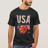 USA Basketball Vintage Design funny Tシャツ (正面)