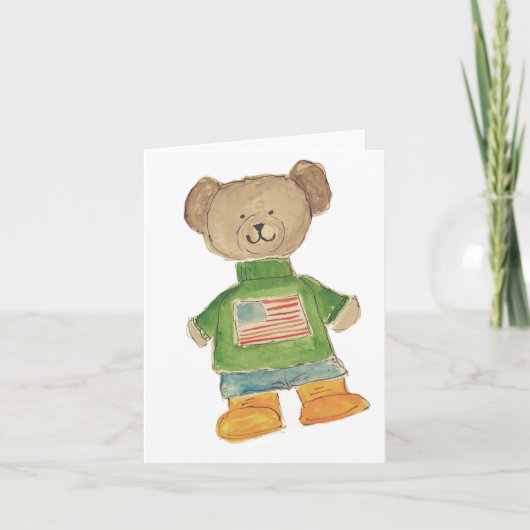 USA Bear greeting card カード (正面)