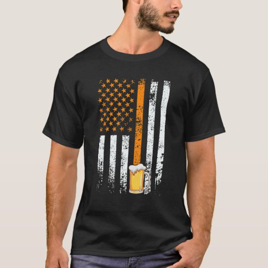 Usa Beer Father Day Men Beer Drinker 1 Tシャツ (正面)