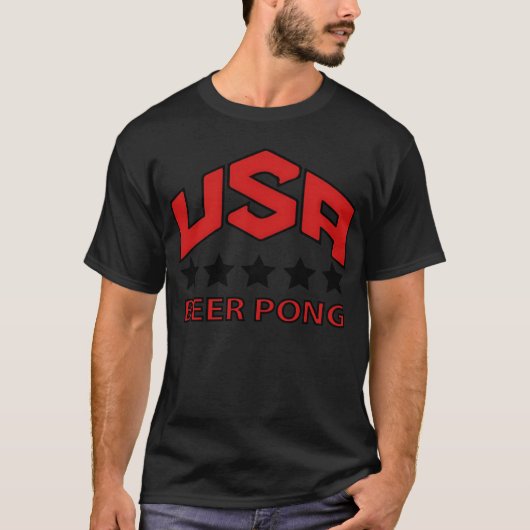 USA Beer Pongeam funny Tシャツ (正面)