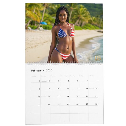 USA Bikini Calendar カレンダー (2月 2026)