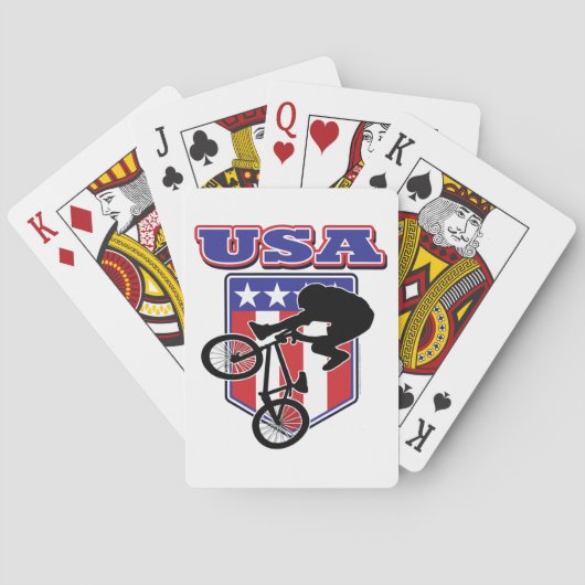 USA BMXバイクもしくは自転車に乗る人 トランプ (裏面)