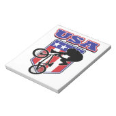 USA BMXバイクもしくは自転車に乗る人 ノートパッド (回転)