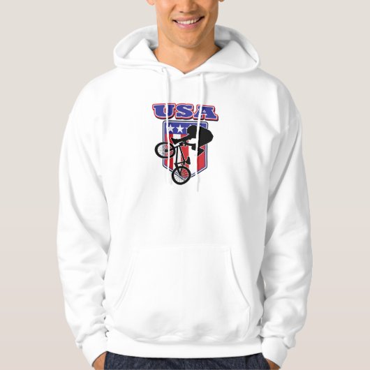 USA BMXバイクもしくは自転車に乗る人 パーカ (正面)