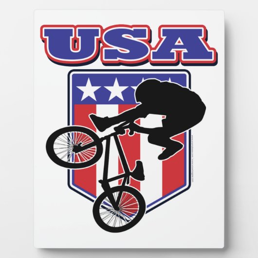 USA BMXバイクもしくは自転車に乗る人 フォトプラーク (正面)