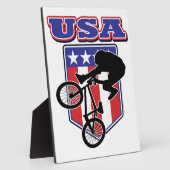 USA BMXバイクもしくは自転車に乗る人 フォトプラーク (側面)