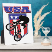 USA BMXバイクもしくは自転車に乗る人 フォトプラーク (側面)