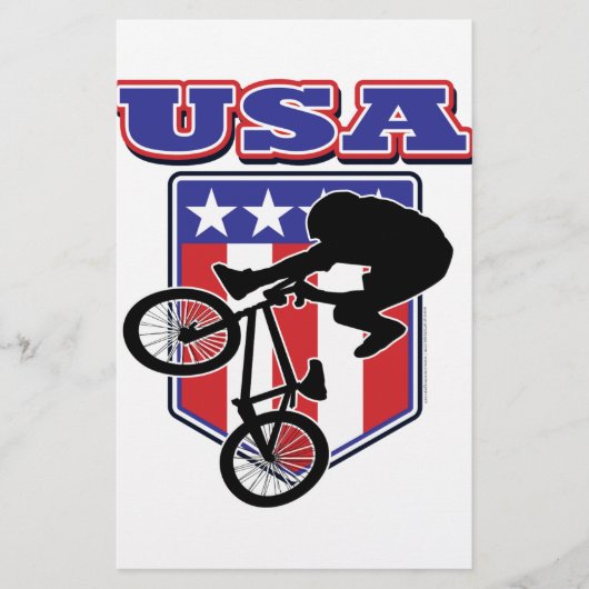 USA BMXバイクもしくは自転車に乗る人 便箋 (正面)