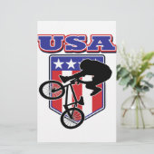USA BMXバイクもしくは自転車に乗る人 便箋 (スタンド正面)