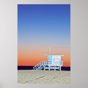 USA, California, Los Angeles, Santa Monica Beach ポスター
