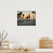 USA, California, Santa Monica Pier at sunset ポスター (キッチン)