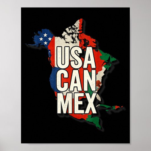 Usa Can Mex Soccer North America Football Fan  ポスター (正面)