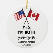 USA Canada Dual Citizenship Custom セラミックオーナメント (正面)