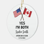 USA Canada Dual Citizenship Custom セラミックオーナメント (左)