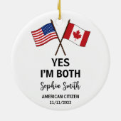 USA Canada Dual Citizenship Custom セラミックオーナメント (裏面)