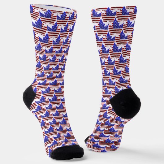 USA Canada Socks Custom US Canada Crew Socks ソックス (傾斜あり)