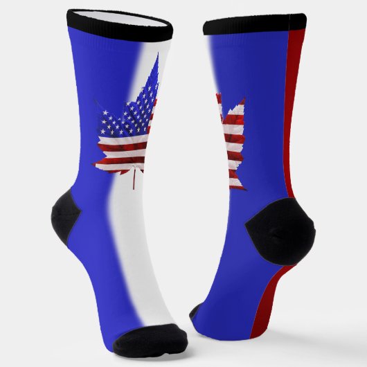 USA Canada Socks Custom US Canada Crew Socks ソックス (傾斜あり)