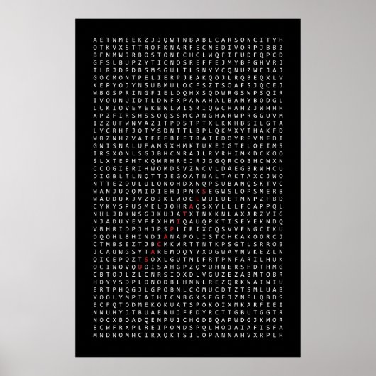 USA capitals, poster with word search ポスター (正面)