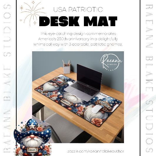 USA Celebrating 250 Years Gnomes Desk Mat デスクマット