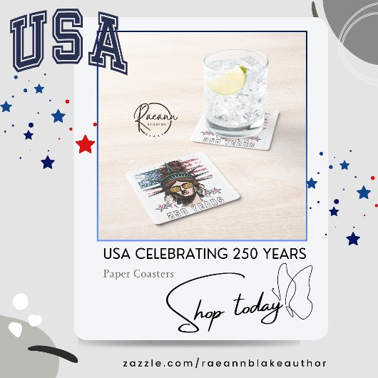 USA Celebrating 250 Years Paper Coaster スクエアペーパーコースター