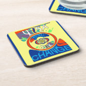 USA Changeカラフル:フェスティバルデザインアートプリント コースター (左側)