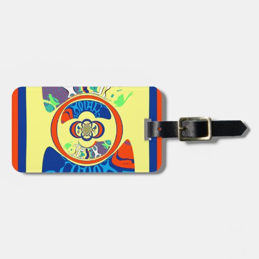 USA Changeカラフル:フェスティバルデザインアートプリント ラゲッジタグ (正面横)