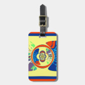 USA Changeカラフル:フェスティバルデザインアートプリント ラゲッジタグ (正面縦)