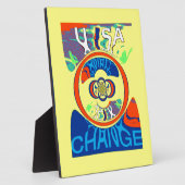 USA Changeカラフル:フェスティバルデザイン フォトプラーク (側面)