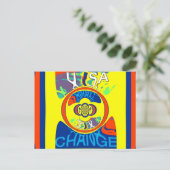 USA Changeカラフル:フェスティバルデザイン ポストカード (スタンド正面)