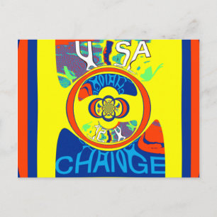 USA Changeカラフル:フェスティバルデザイン ポストカード