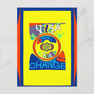 USA Changeカラフル:フェスティバルデザイン ポストカード
