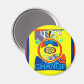 USA Changeカラフル:フェスティバルデザイン マグネット (正面/裏面)