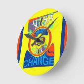 USA Changeカラフル:フェスティバルデザイン ラウンド壁時計 (傾斜)