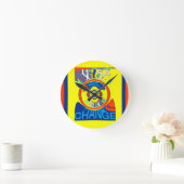 USA Changeカラフル:フェスティバルデザイン ラウンド壁時計 (ホーム)