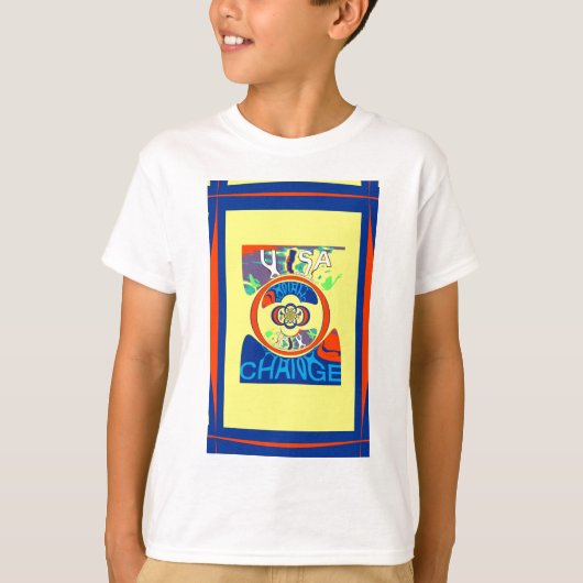 USA Changeカラフル:フェスティバルデザイン Tシャツ (正面)