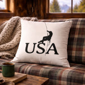 USA Climbing Silhouette Minimalist Decor クッション