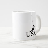 USA Climbing Silhouette Minimalist Design ジャンボコーヒーマグカップ (正面右)