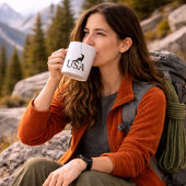 USA Climbing Silhouette Minimalist Design ジャンボコーヒーマグカップ