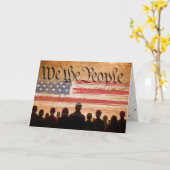 USA Constitution With Flag for Birthday カード (黄色い花)