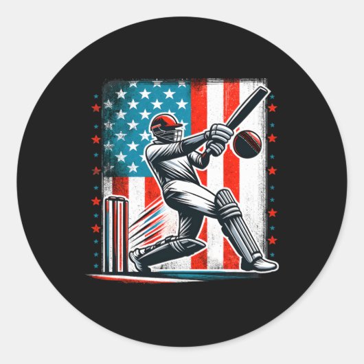 Usa Cricket Jersey Usa Cricket Team Lover Supporte ラウンドシール (正面)