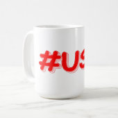 "#USA" Cute Design. Buy Now コーヒーマグカップ (正面左)