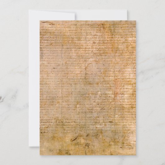 USA Declaration Independence Amazing Parchment 招待状 (裏面)