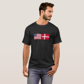 USA Denmark Flag Danish American Flags Design Hygg Tシャツ (正面フル)