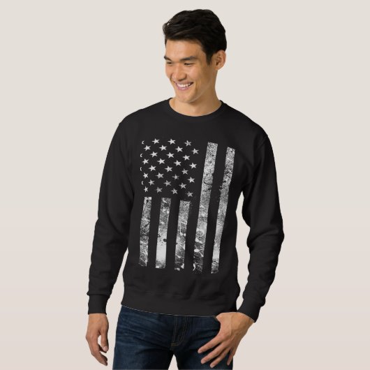 USA distressed American Flag スウェットシャツ (正面フル)