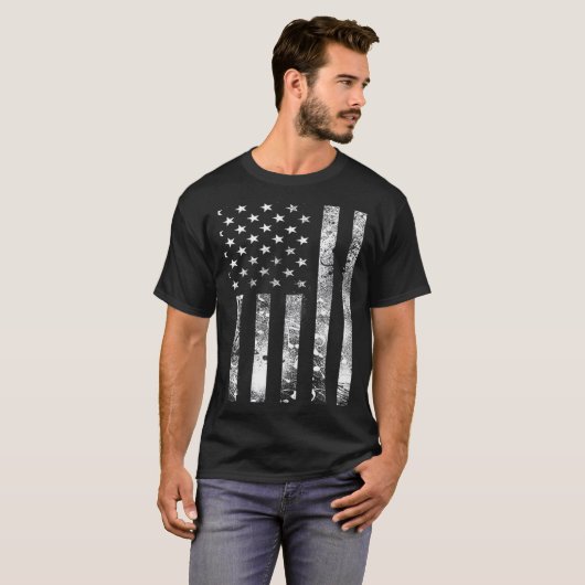 USA distressed American Flag Tシャツ (正面フル)