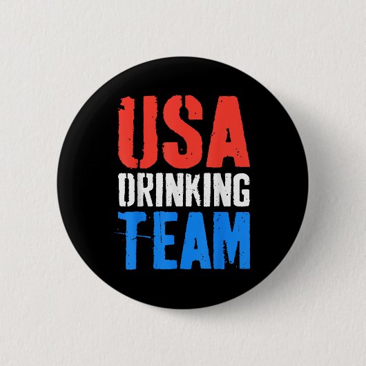 Usa Drink Team Shirt おもしろい Men Women Of 7月4日 缶バッジ (正面)